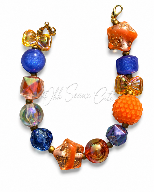 9” Orange/Royal 2 Hat Chain