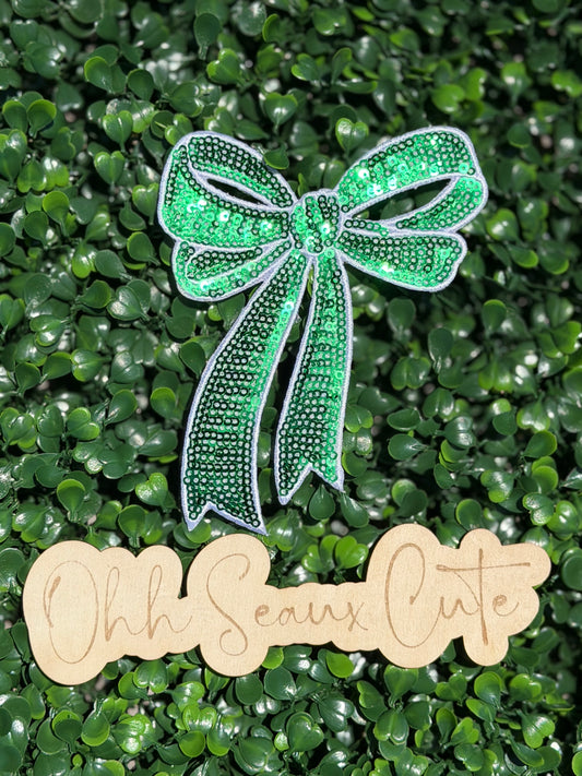 5.5” Green Sequin Bow