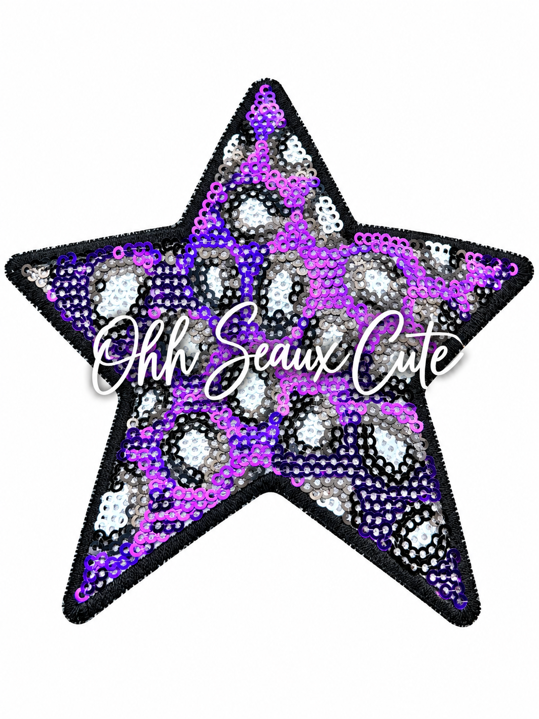5”  Leopard Star-Silver/Purple
