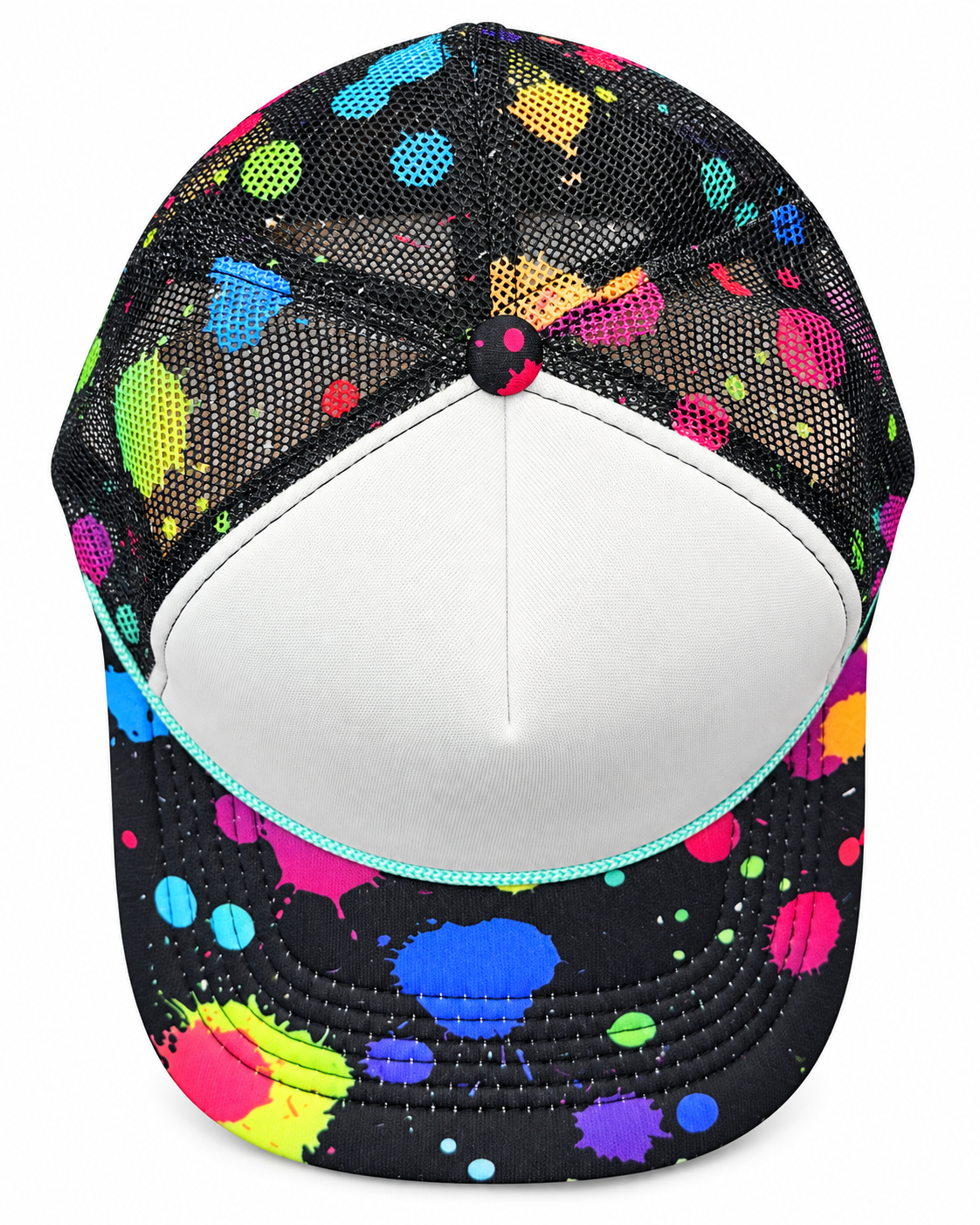 Custom Trucker Hat-Neon Splatter