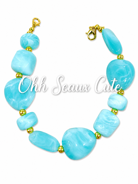 9” Turquoise 2 Hat Chain