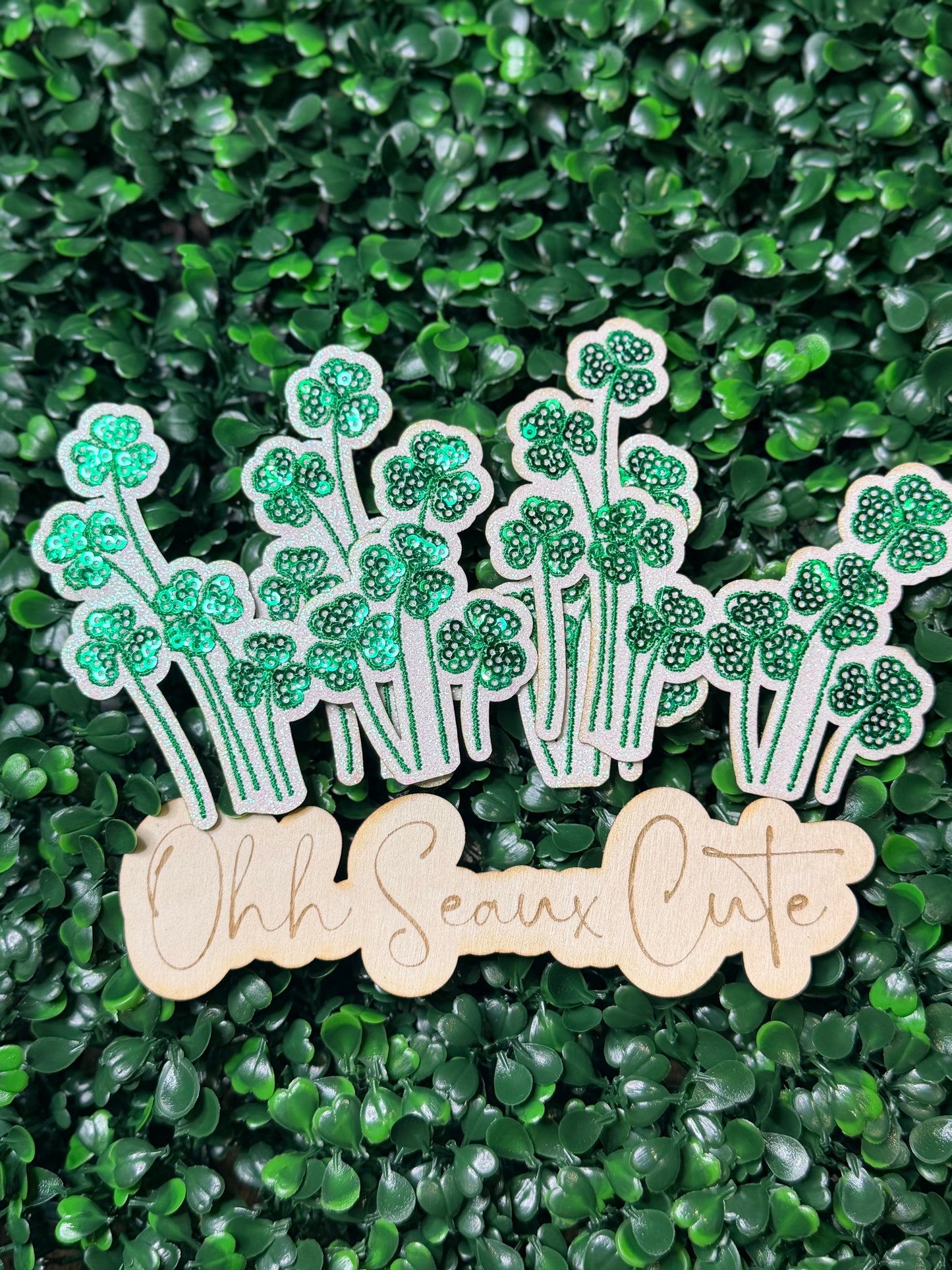 4” Sequin Clover Cluster