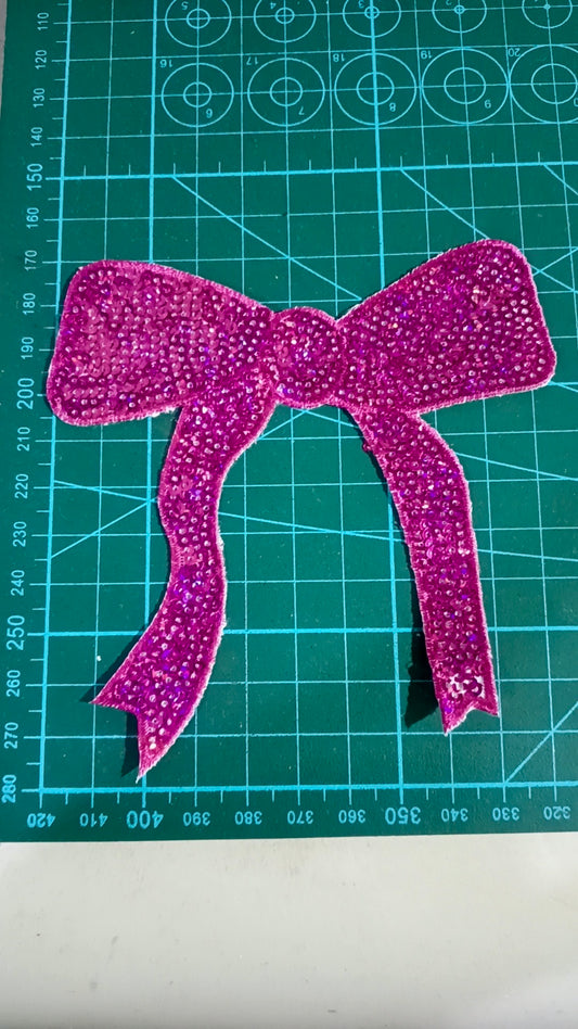 PREORDER 4” Sequin Bow Pocket/Hat Patch