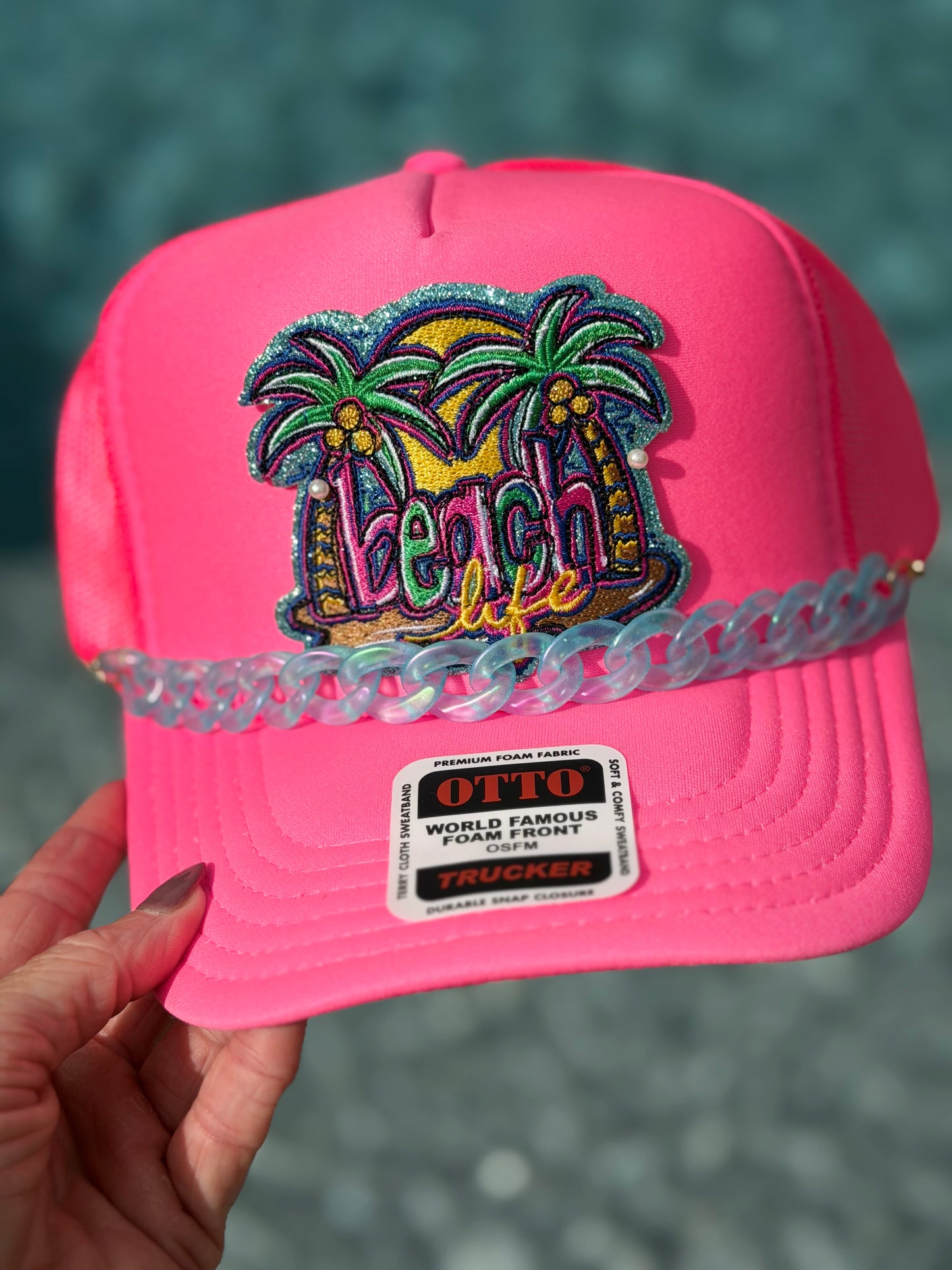 3.25” Glitter Palm BEACH LIFE