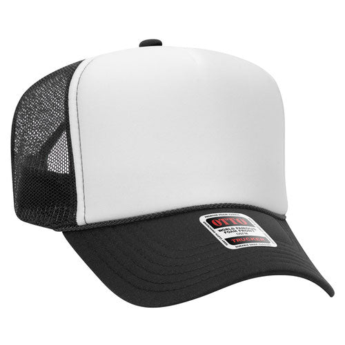 Otto High Crown Foam Trucker -Black/White
