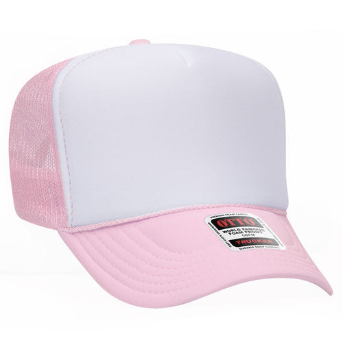 Otto High Crown Foam Trucker -Soft Pink/White