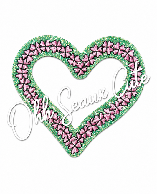 3” St Patrick’s Pink Flower Heart