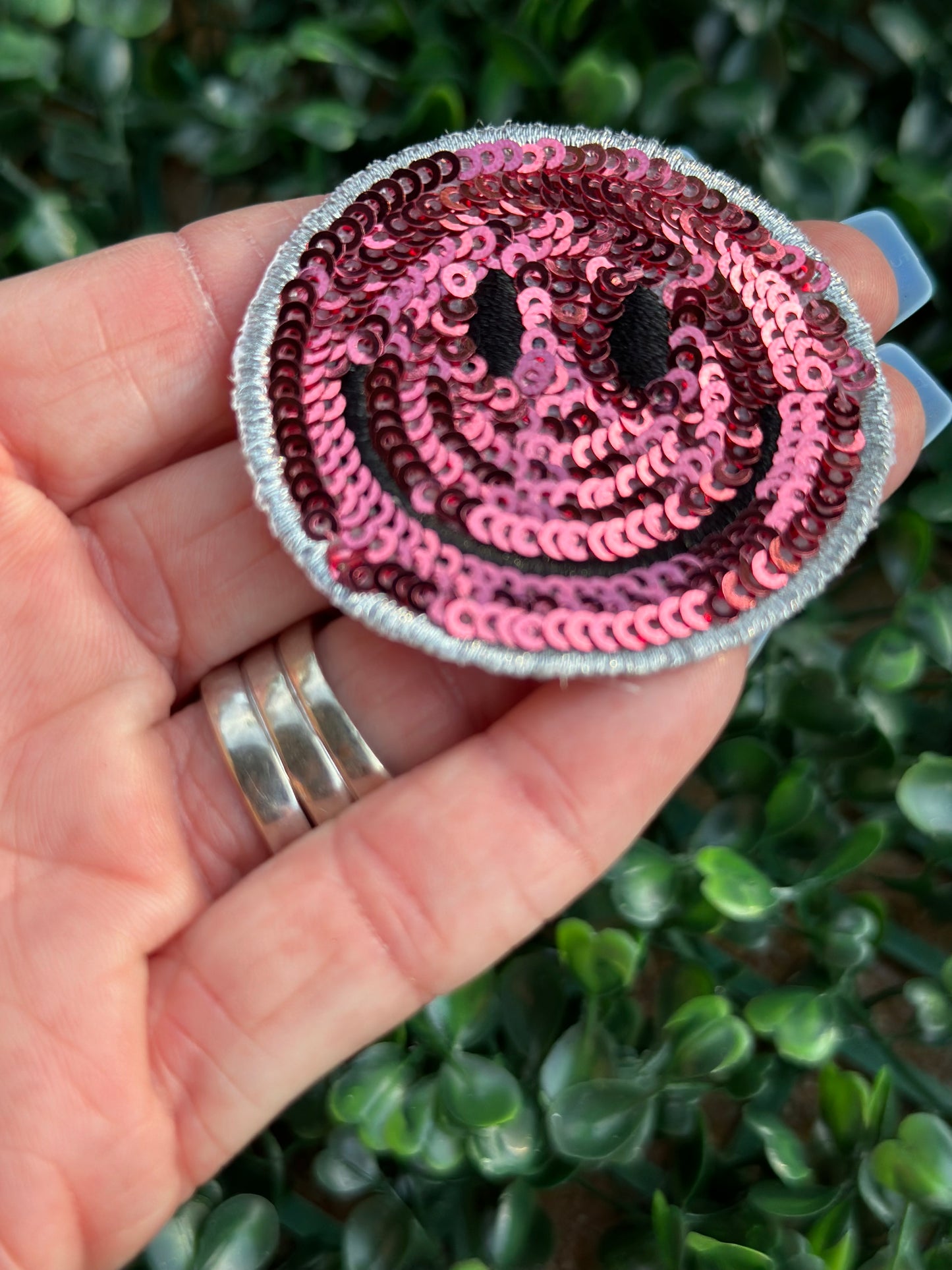 Fall Sequin Smiley 2” Patch