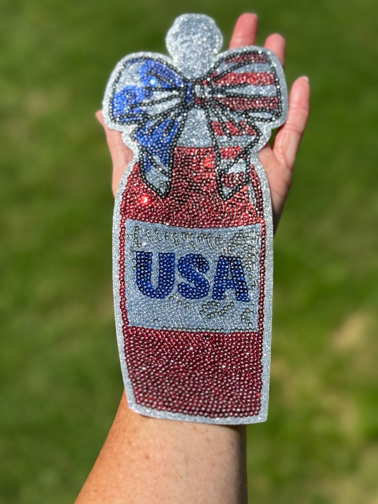 10” Sequin Flag Bottle Set