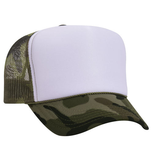 Otto High Crown Foam Trucker - Camo/White