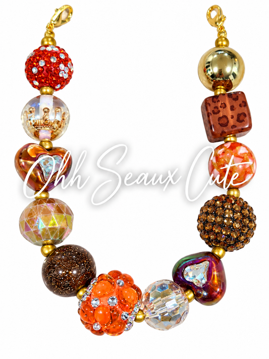 9” Brown Fall 2 Hat Chain