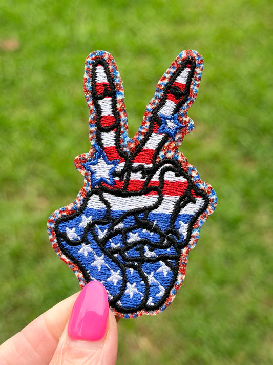 3” Glitter USA Peace Skeleton