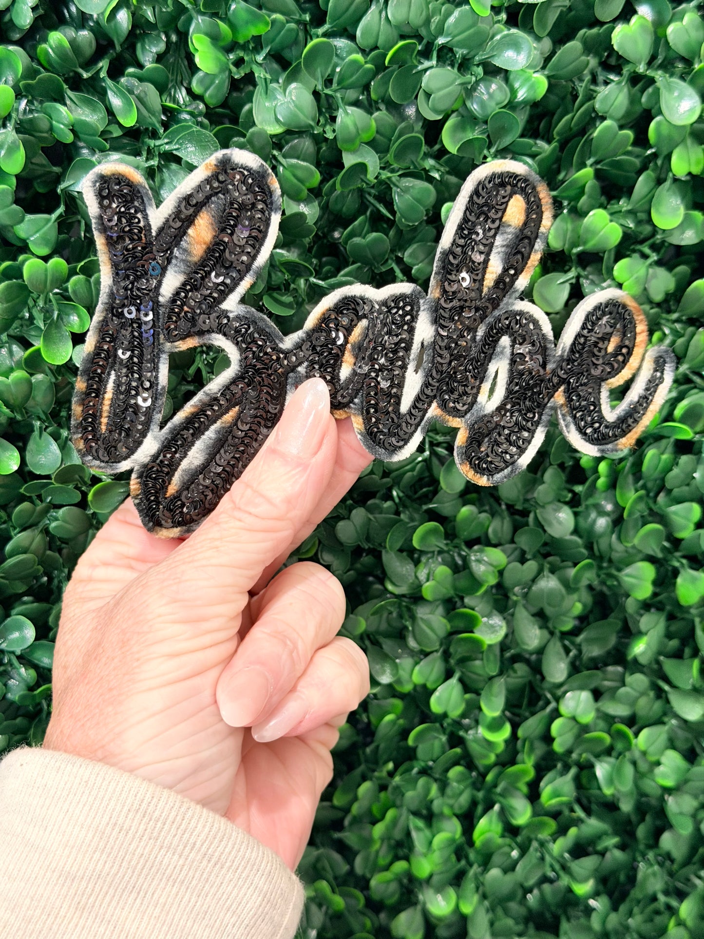 5.5” Sequin BABE Faux Fur