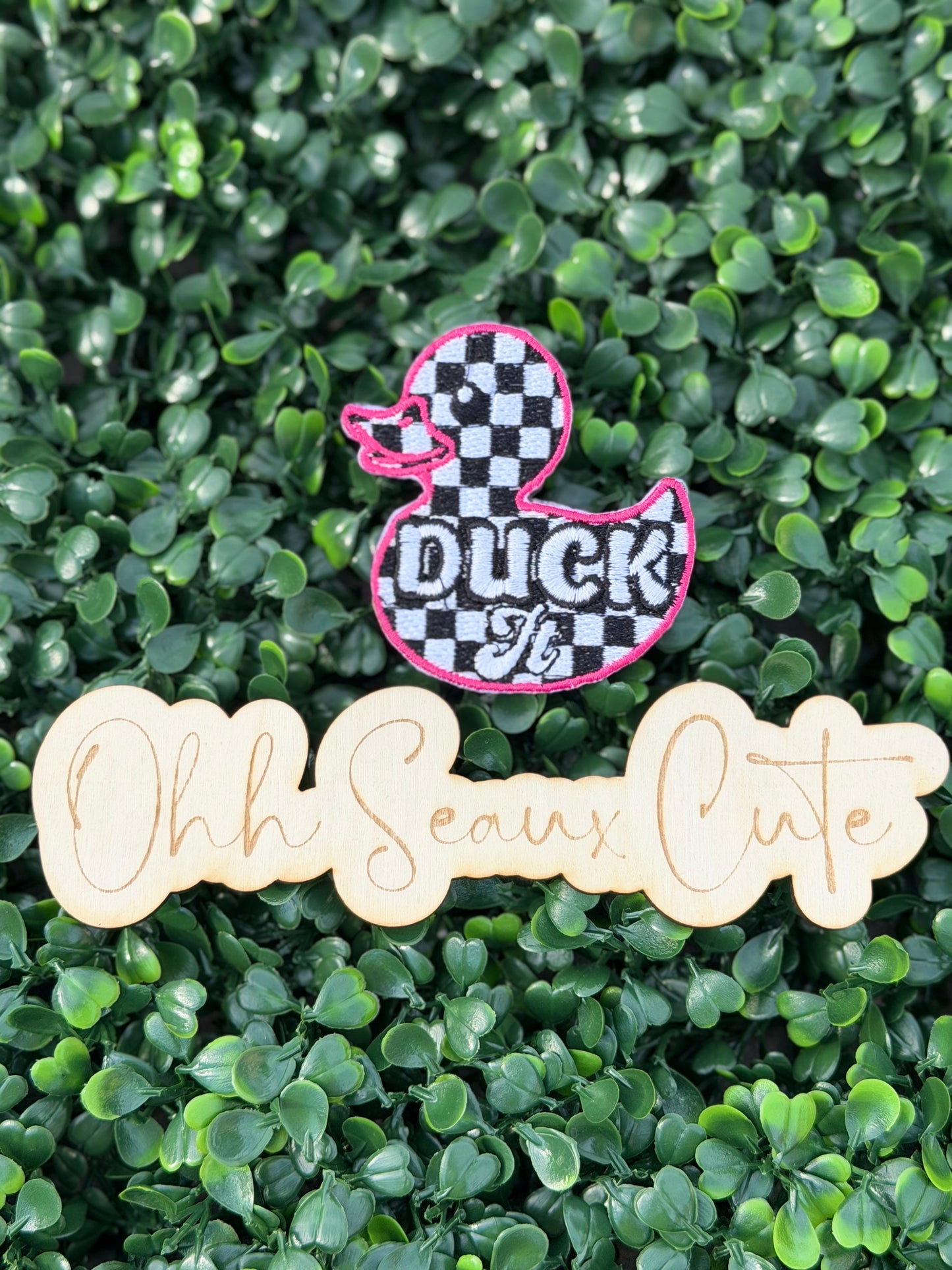 3” Checkered Rubber DUCK IT(Pink)
