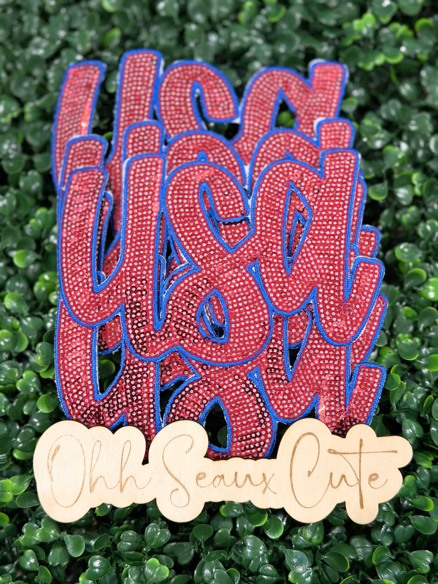 6” Sequin USA-Red/Blue