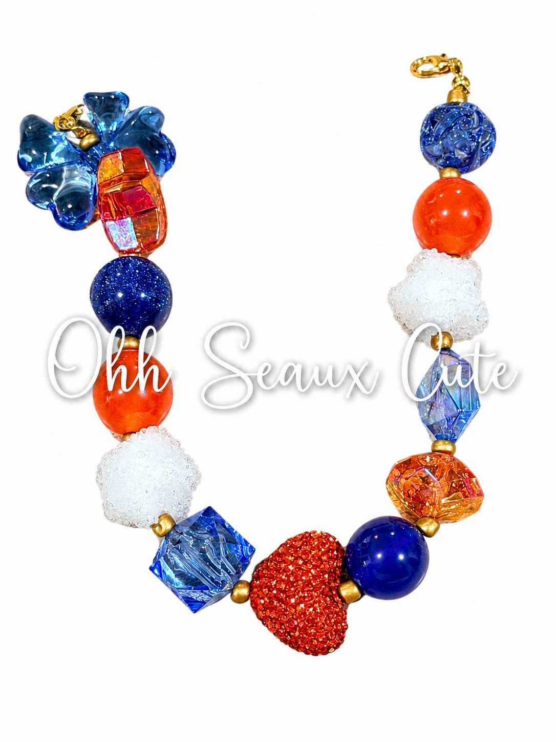 9” Orange/Royal 2 Hat Chain
