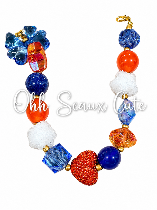 9” Orange/Royal 2 Hat Chain