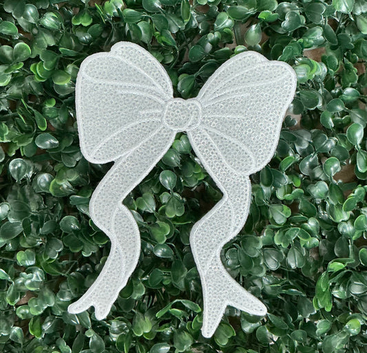 5.5” White Sequin Bows
