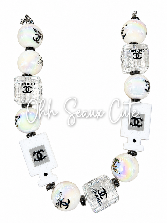 9” CC White Perfume Hat Chain