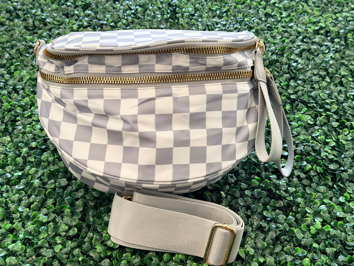 Nylon Checkered Bum Bag