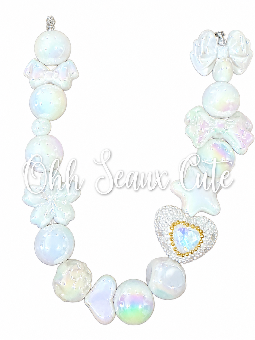 9” White Opal Hat Chain