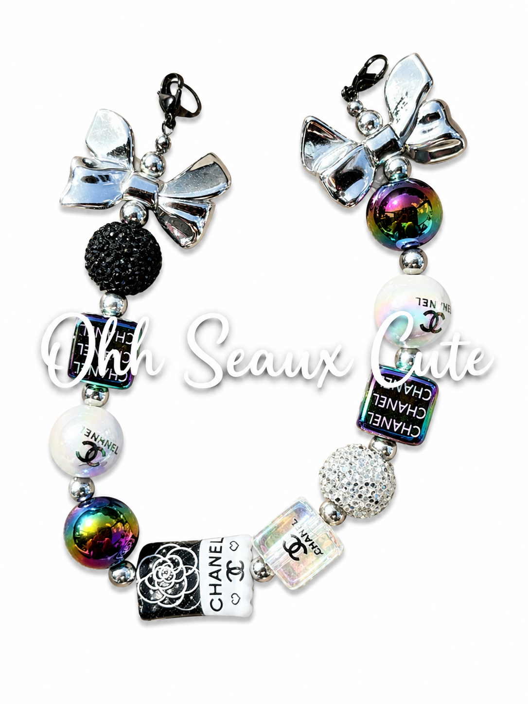 9” CC Graphite Heart Hat Chain