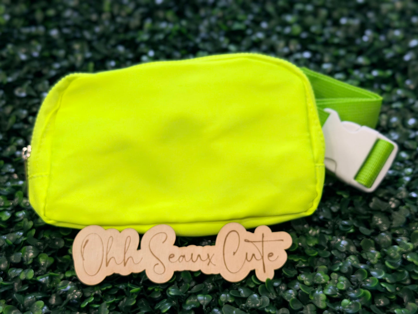Neon Yellow Nylon Belt Bag