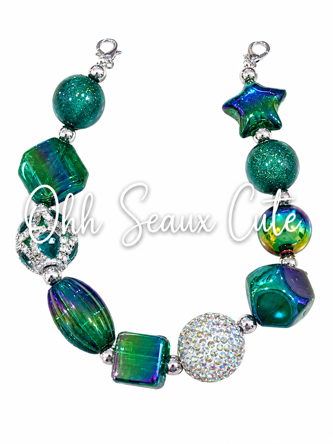 9” Emerald Bling Hat Chain