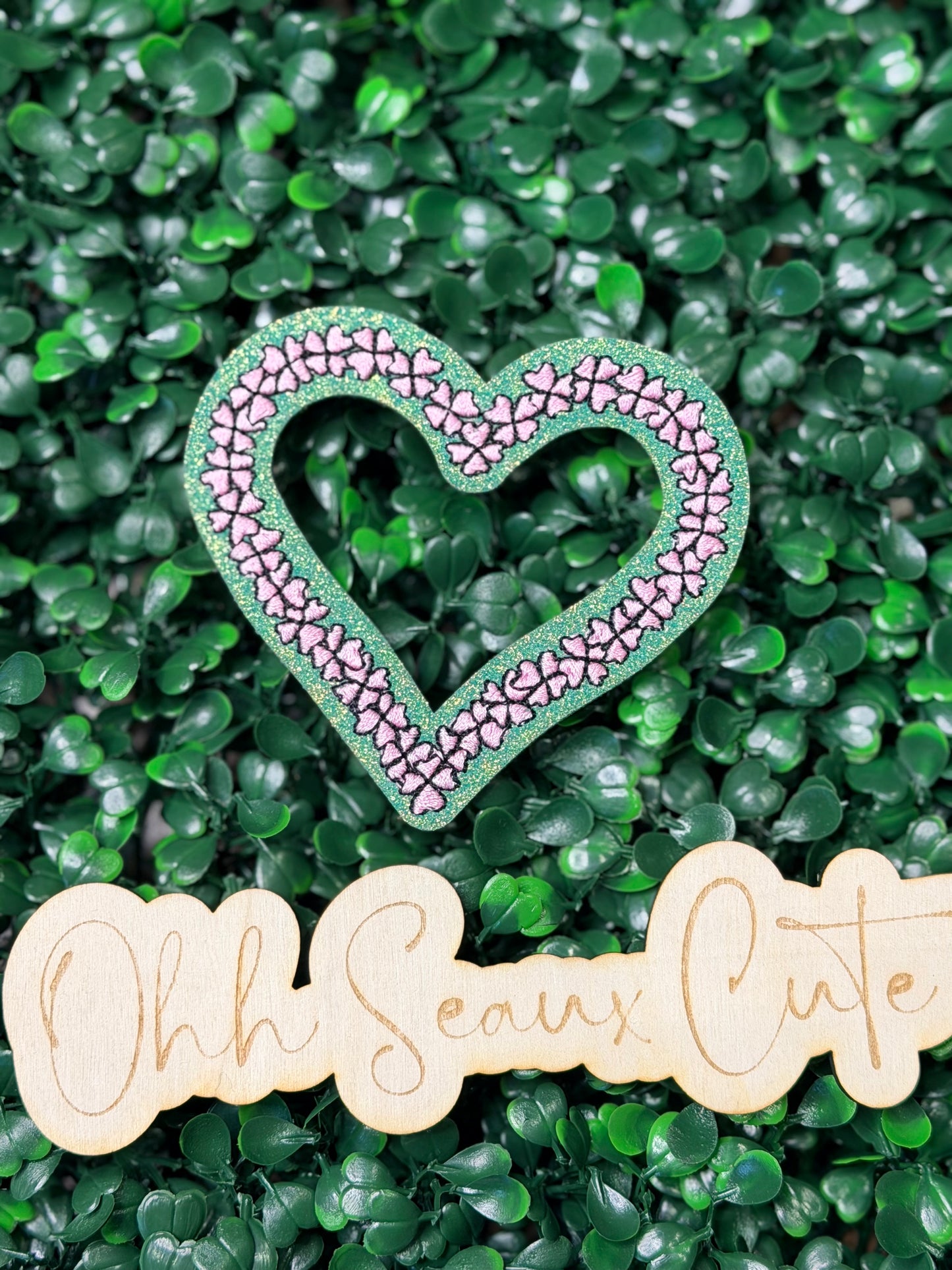 3” St Patrick’s Pink Flower Heart