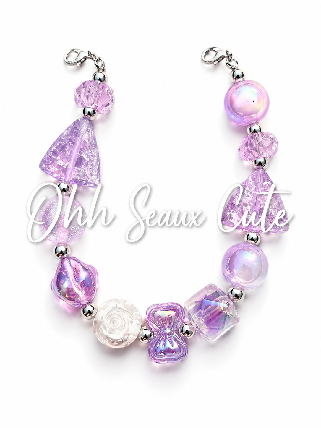 9” Purple/Pink 2 Hat Chain