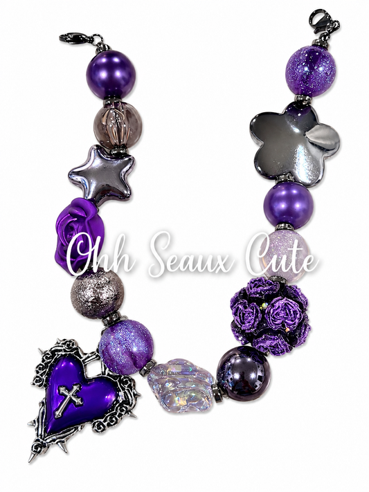 9” Purple Gothic Hat Chain