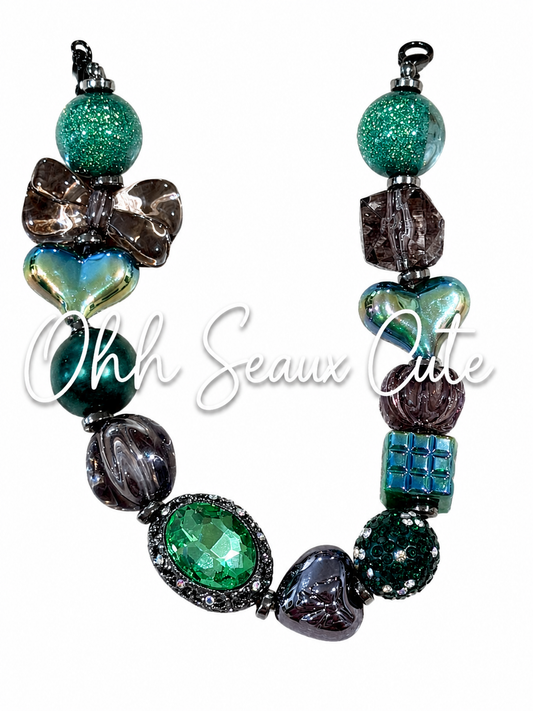 9” Deep Green 3 Hat Chain