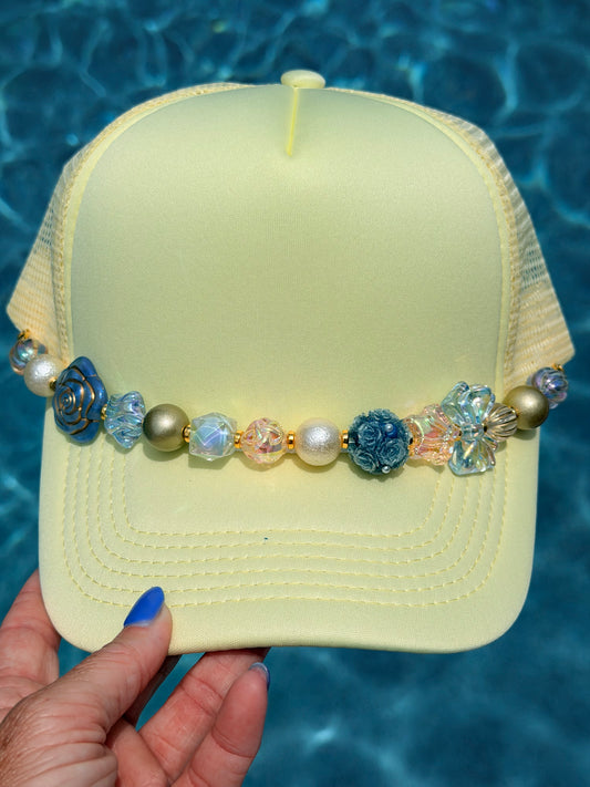 9” Blue Rose Hat Chain