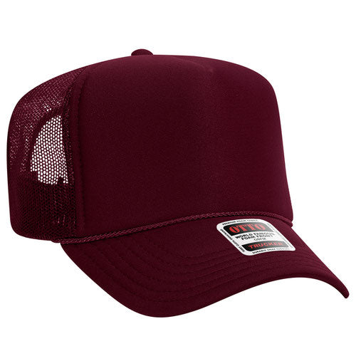 Otto High Crown Foam Trucker - Burgundy