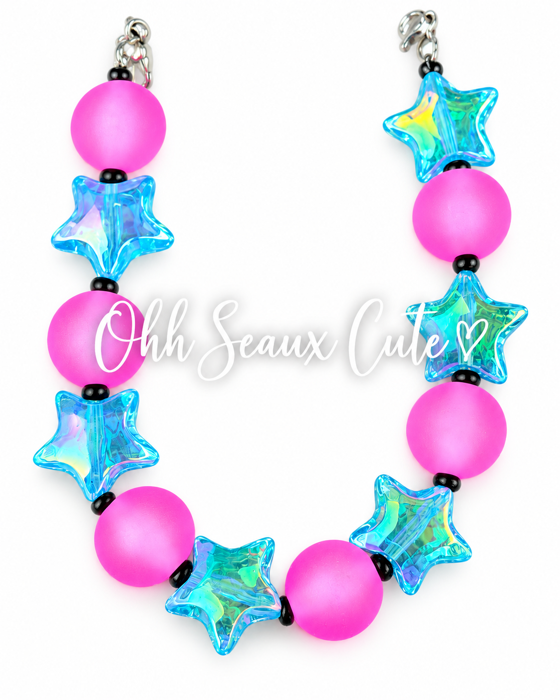 9” Neon Pink/Blue 1 Hat Chain