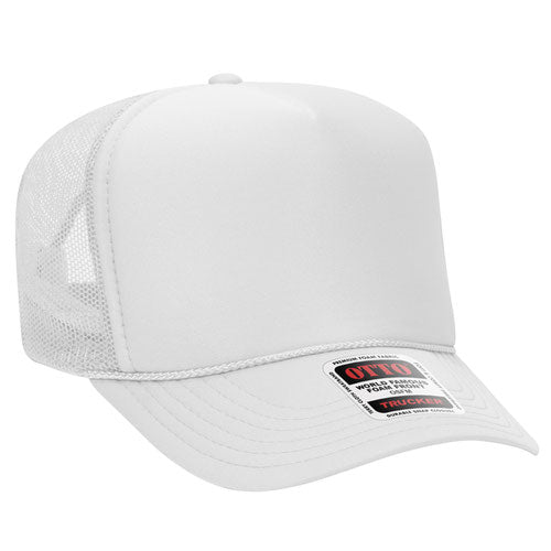 Otto High Crown Foam Trucker -White