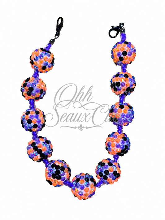 9” Halloween Rhinestone Hat Chain