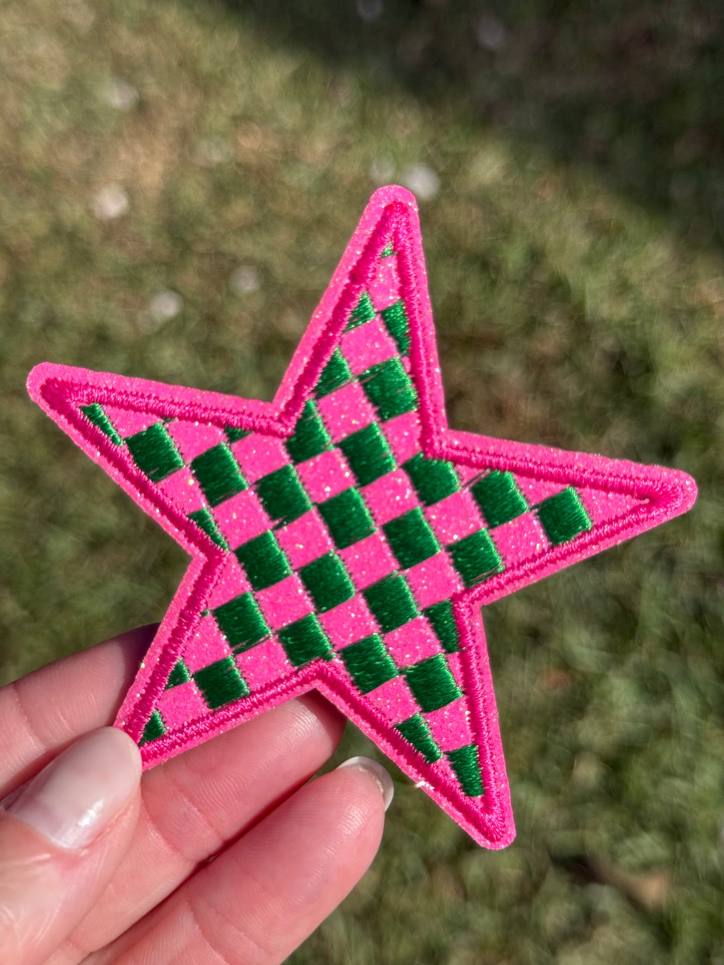 3” Christmas Checkered Star