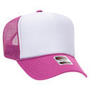 Otto High Crown Foam Trucker -Dark Pink/White