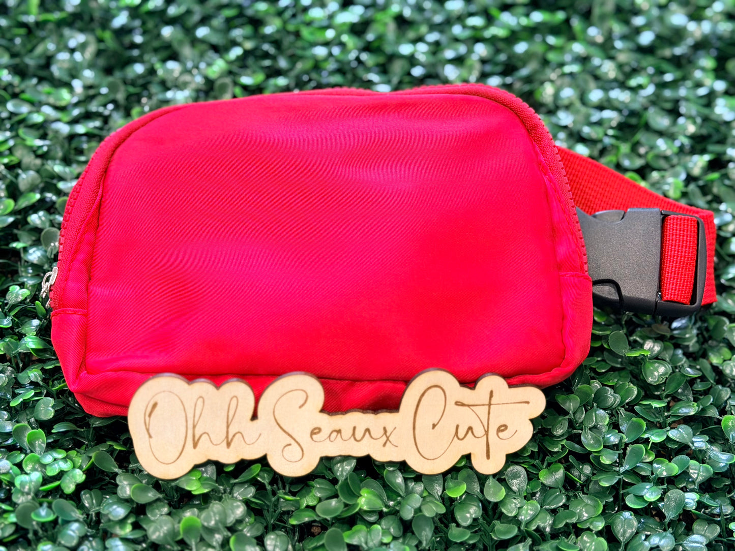 Red Nylon Belt Bag
