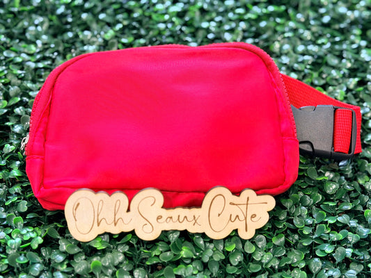 Red Nylon Belt Bag