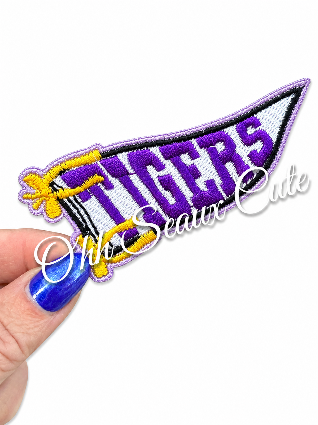 2.5” Purple Glitter Tigers Flag