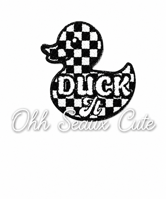 3” Checkered Rubber DUCK IT(Black)