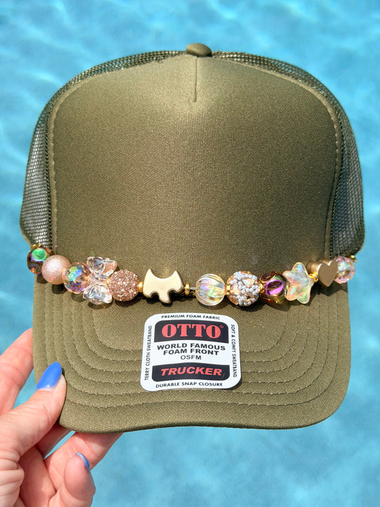 9” Champagne & Pearls Hat Chain