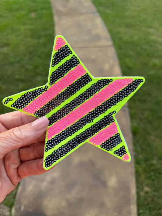 5” Neon Pink/Black Stripe Star (OSC Original)