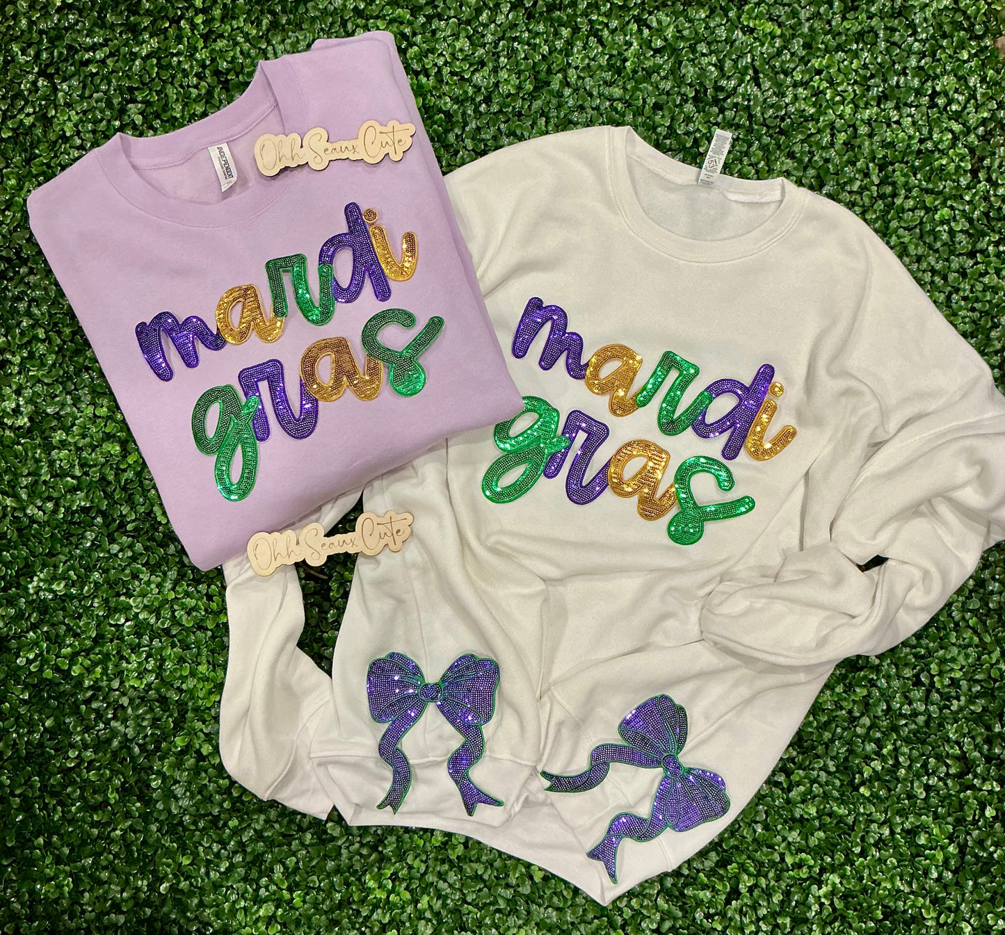 12” Sequin Script MARDI GRAS (2 PCS)