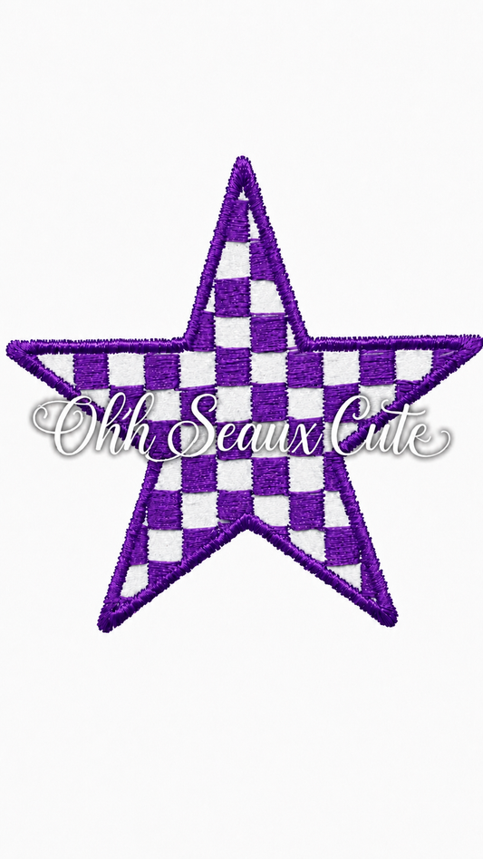 3” Purple Checkered Star