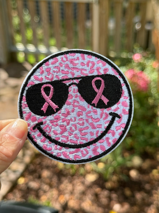 3” Leopard Breast Cancer Smiley