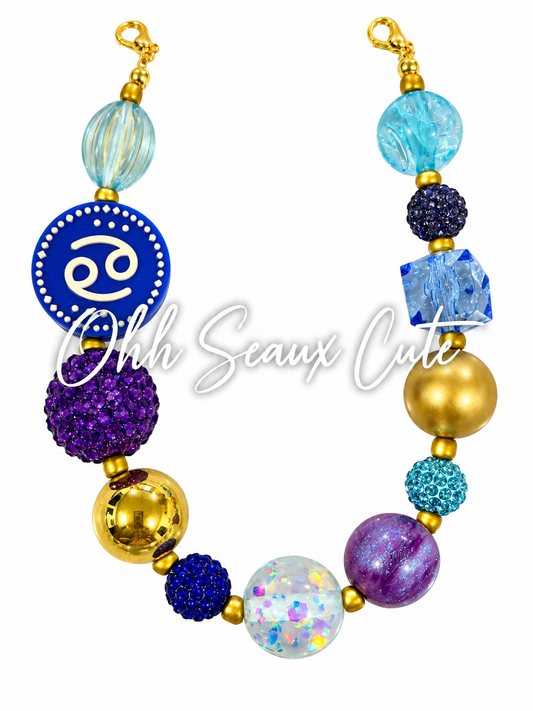 9” Zodiac Cancer Hat Chain