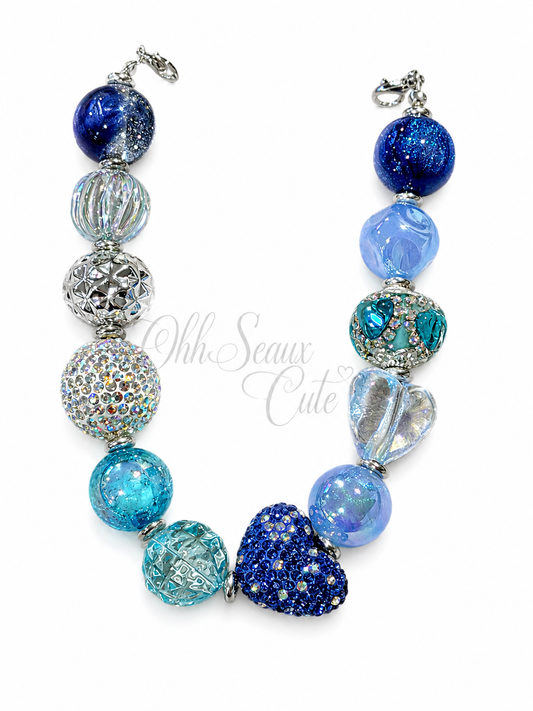 9” Sky Blue 3 Hat Chain